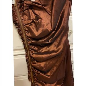 Calvin Klein bronze side ruched mini dress